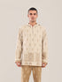 Hooded sweater with part front buttons